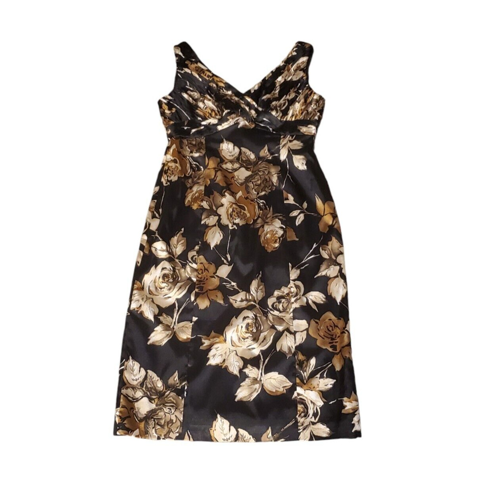 Coldwater Creek Floral Dress Pleated Sleeveless Wedding Cocktail Party Women 6